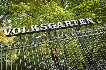 Image showing Lettering VOLKSGARTEN in Vienna