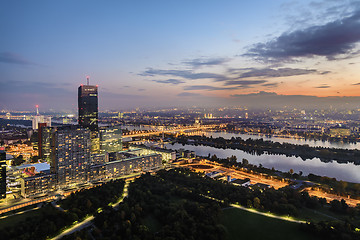 Image showing Vienna cityscape night scene