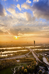 Image showing Vienna citiscape at sunset