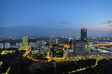 Image showing Vienna cityscape night scene