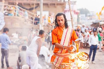 Image showing Morning ritual, Dashaswamedh Ghat