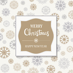 Image showing Gorgeous Christmas card with silver and golden snowflakes