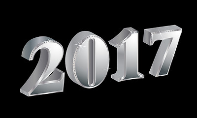 Image showing Luxury Happy New Year 2017 on black background