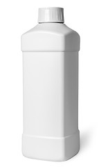 Image showing White plastic bottle of detergent rotated