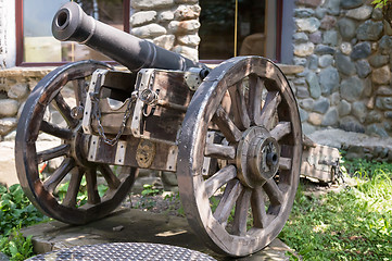 Image showing The historical monument of old artillery gun.