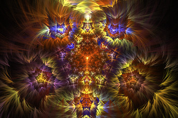 Image showing Fractal image : the virtual kaleidoscope.