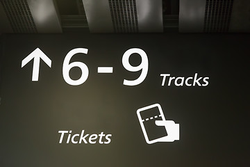 Image showing The signal output to the trains at the station.