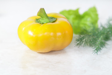 Image showing Yellow bell peppers. Presents closeup.