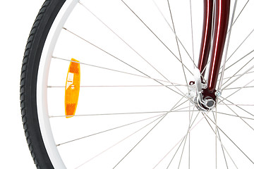 Image showing Front wheel of a bicycle