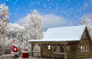 Image showing Winter landscape: trees in the frost.