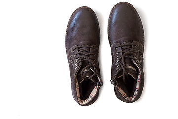 Image showing Mens shoes for winter on a white background.