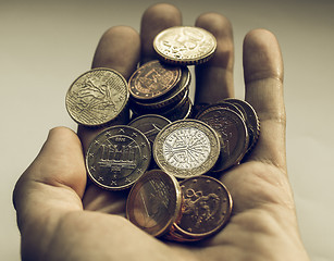 Image showing Vintage Euro coins