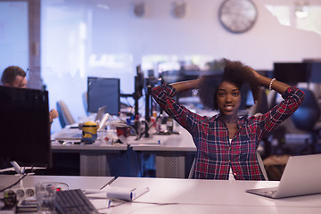 Image showing portrait of a young successful African-American woman in modern 