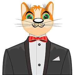 Image showing Redhead cat in suit