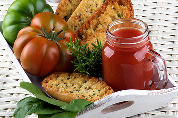 Image showing Tomato Juice and Bread