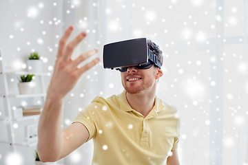 Image showing young man in virtual reality headset or 3d glasses