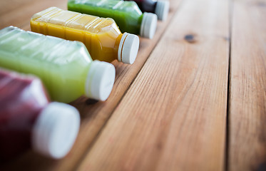 Image showing bottles with different fruit or vegetable juices