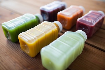 Image showing bottles with different fruit or vegetable juices