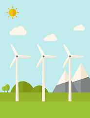 Image showing Three windmills