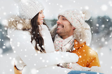 Image showing happy couple outdoors in winter