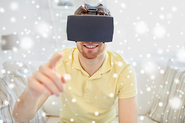 Image showing young man in virtual reality headset or 3d glasses