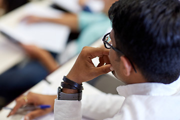 Image showing close up of indian student at university lecture 