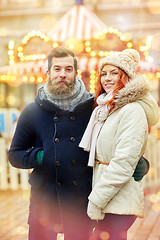 Image showing happy couple walking in old town