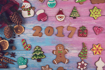 Image showing Gingerbreads for new 2017 years