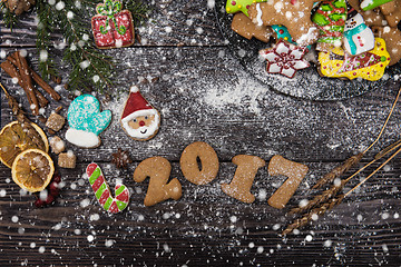 Image showing Gingerbreads for new 2017 years