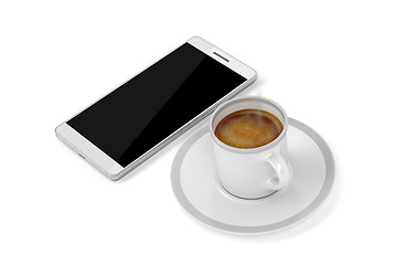 Image showing Espresso and smartphone