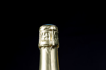 Image showing Sealed sparkling wine bottle cap