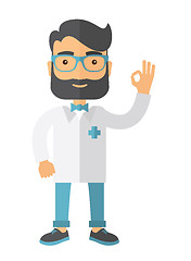 Image showing Friendly Doctor character shows sign all ok