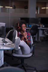 Image showing portrait of a young successful African-American woman in modern 