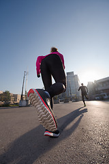 Image showing young  couple jogging