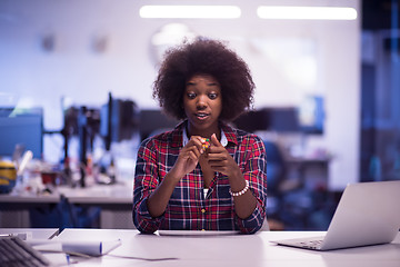 Image showing portrait of a young successful African-American woman in modern 