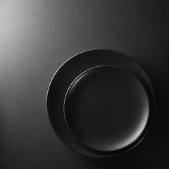 Image showing Black plates on a background.