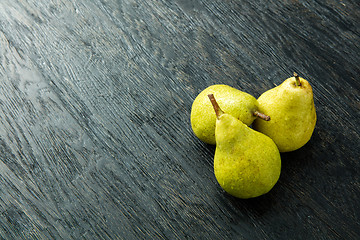 Image showing Pears on wooden background