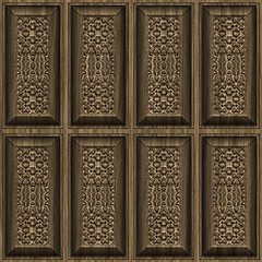 Image showing carved wood panels