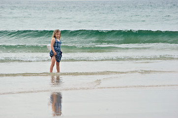 Image showing child beach not sure