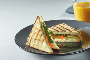 Image showing sandwiches on plates