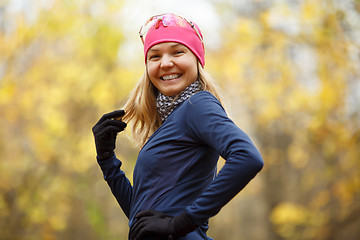 Image showing Smiling girl in sport clothes