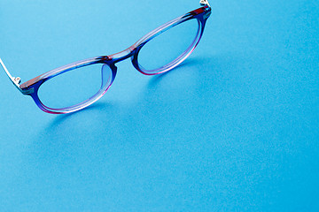 Image showing Glasses on pure blue background