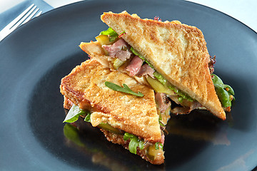 Image showing Healthy sandwich with bacon