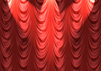 Image showing spotlight on red curtain