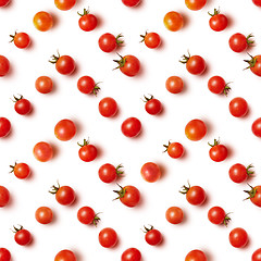 Image showing flat lay of beautiful trendy seamless pattern cherry tomato