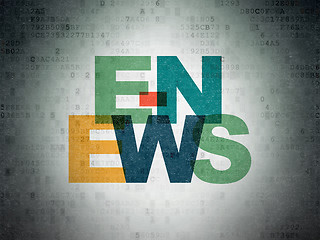Image showing News concept: E-news on Digital Data Paper background
