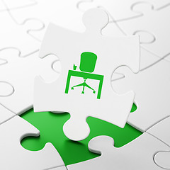 Image showing Business concept: Office on puzzle background