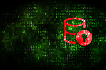 Image showing Programming concept: Database With Lock on digital background