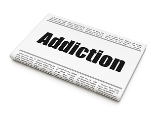 Image showing Medicine concept: newspaper headline Addiction