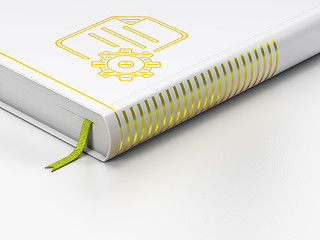 Image showing Programming concept: closed book, Gear on white background